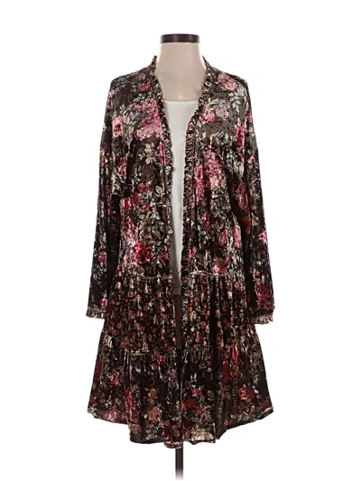 Pre-owned Easel Kimono In Brown