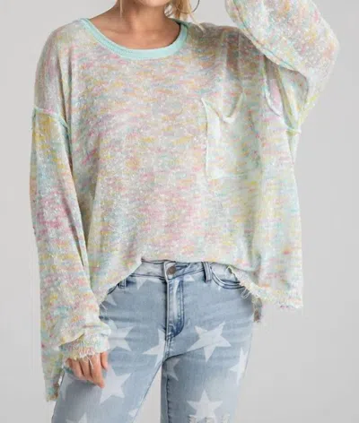 Easel Knit Sweater In Mint In Pattern