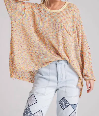 Easel Knit Sweater In Yellow