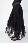 Easel Lace Sharkbite Skirt In Black In Black