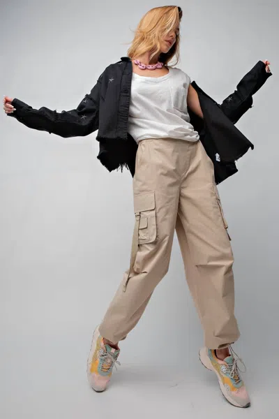 Easel Little Prayer Cargo Pant In Khaki In Beige