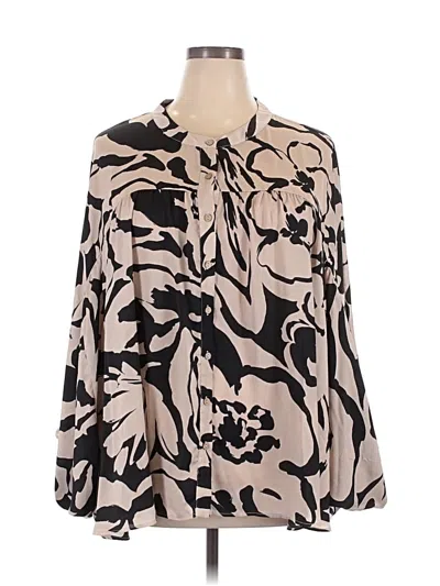 Pre-owned Easel Long Sleeve Blouse In Brown