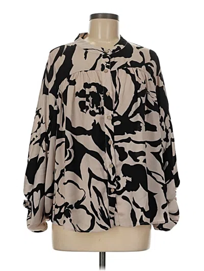Pre-owned Easel Long Sleeve Blouse In Brown