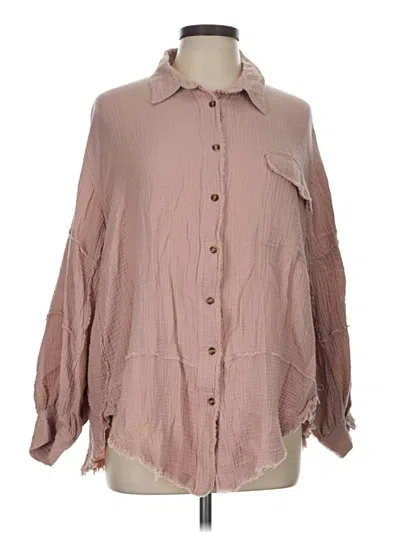 Pre-owned Easel Long Sleeve Blouse In Brown