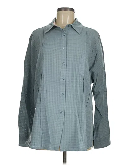 Pre-owned Easel Long Sleeve Blouse In Gray