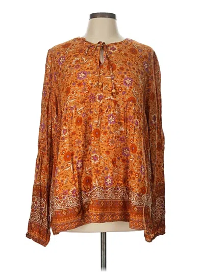 Pre-owned Easel Long Sleeve Blouse In Orange