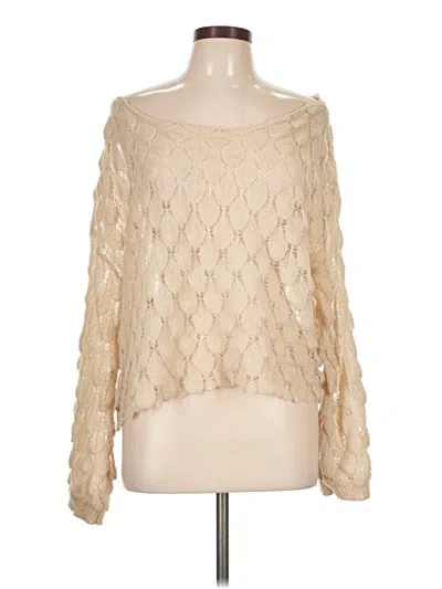 Pre-owned Easel Long Sleeve Blouse In Tan