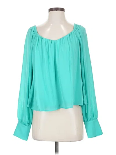 Easel Long Sleeve Blouse In Teal