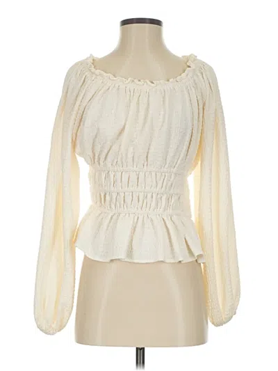 Pre-owned Easel Long Sleeve Blouse In White