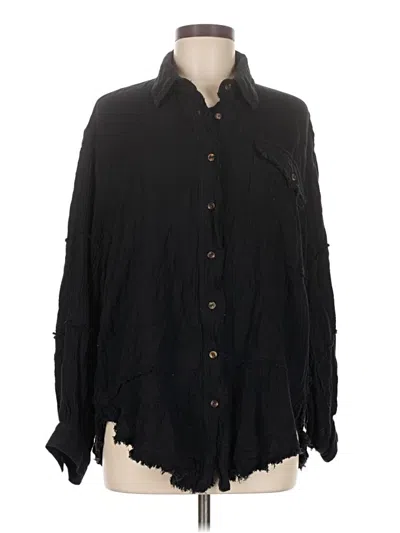 Pre-owned Easel Long Sleeve Button Down Shirt In Black