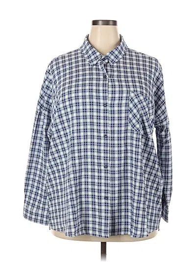 Pre-owned Easel Long Sleeve Button Down Shirt In Blue