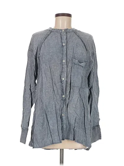 Pre-owned Easel Long Sleeve Button Down Shirt In Gray