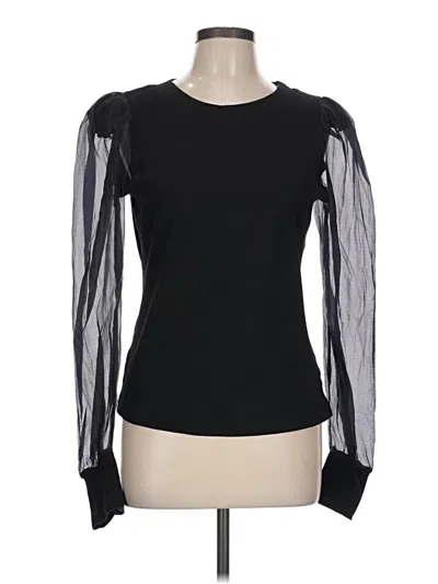 Pre-owned Easel Long Sleeve Top Black Crew Neck Tops