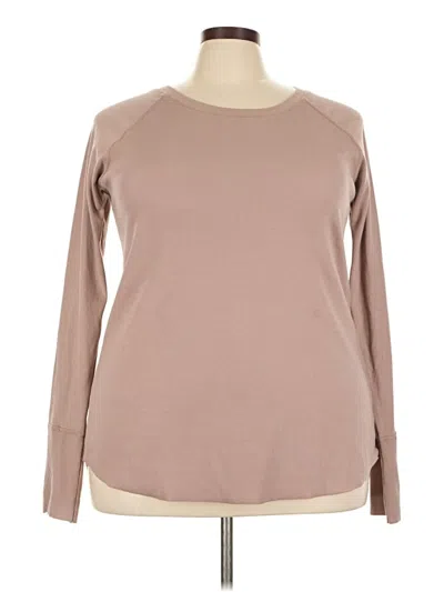 Pre-owned Easel Long Sleeve Top Brown Crew Neck Tops
