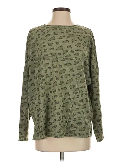 Pre-owned Easel Long Sleeve Top Green Crew Neck Tops
