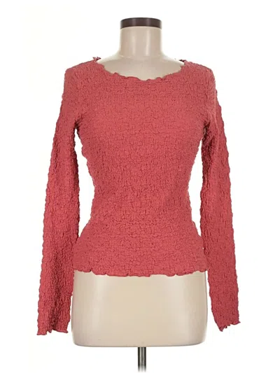 Pre-owned Easel Long Sleeve Top Red Sweetheart Neckline Tops