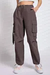 Easel Loosen Up Slouchy Cargo Pants In Chocolate Brown