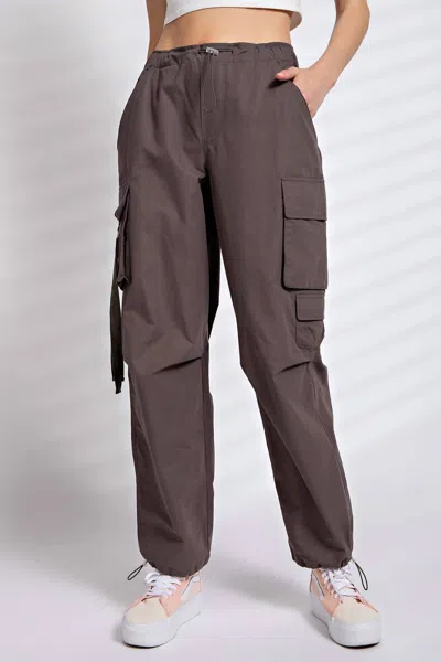 Easel Loosen Up Slouchy Cargo Pants In Chocolate Brown