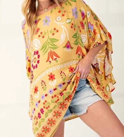 Easel Margaret Kaftan In Yellow Multi