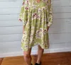 Easel Marletta Floral Print Dress In Green In Green