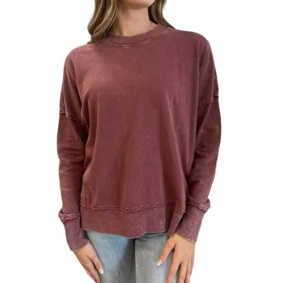 EASEL MINERAL WASHED CREW NECK SWEATSHIRT