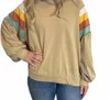 Easel Mineral Washed Pullover In Tan In Multi
