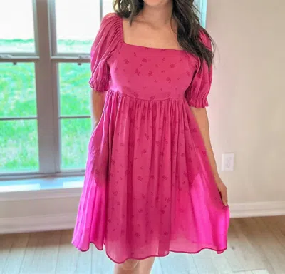 Easel Mini Dress In Magenta In Pink