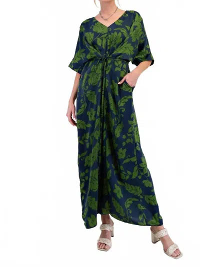 Easel Mirabelle Satin Maxi Shift Dress In Faded Teal In Green