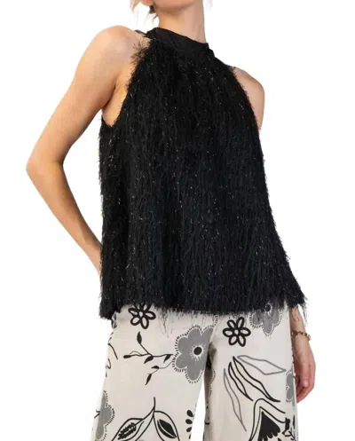Easel Mohair Halter Top In Black