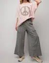 Easel More Than Enough Mineral Wash Pants In Dark Grey In Gray