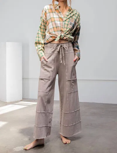 Easel More Than Enough Mineral Wash Pants In Mushroom