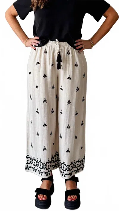 Easel Never Say Never Linen Pants In Oatmeal