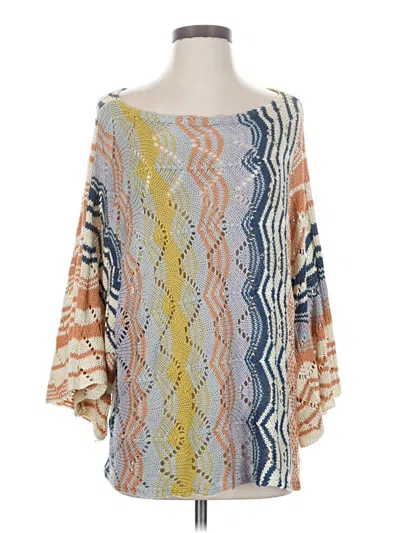 Pre-owned Easel Poncho In Blue