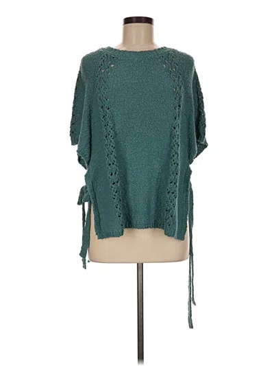 Pre-owned Easel Poncho In Teal
