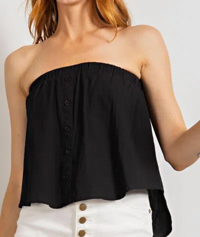 Easel Poplin Utility Top In Black