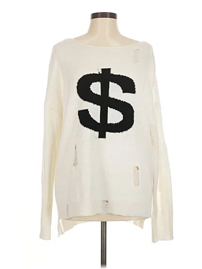 Pre-owned Easel Pullover Sweater In White