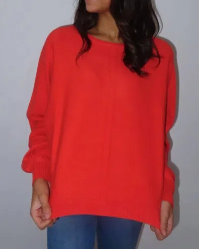 Easel Rayne Crew Sweater In Orange