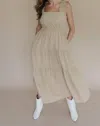 Easel Same Old Love Maxi Dress In Khaki In Green