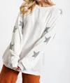 Easel Sarah Star Sweatshirt In White In White