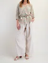Easel Self-distressed Plaid Top In Sage
