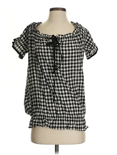 Pre-owned Easel Short Sleeve Blouse In Black