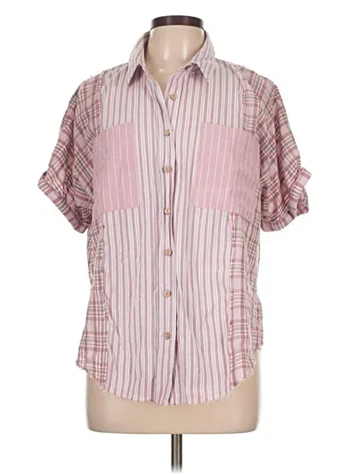 Pre-owned Easel Short Sleeve Blouse In Pink
