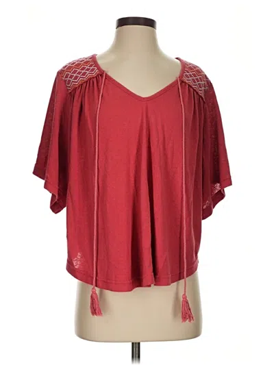 Pre-owned Easel Short Sleeve Blouse In Red