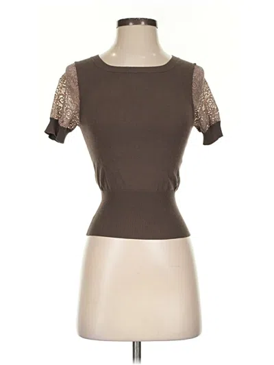 Pre-owned Easel Short Sleeve Top Brown Sweetheart Neckline Tops