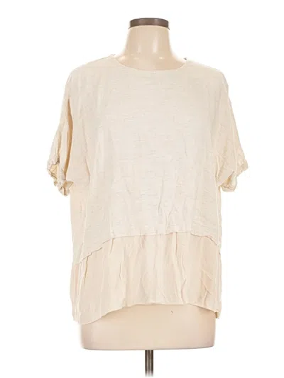 Pre-owned Easel Short Sleeve Top Ivory Crew Neck Tops In White