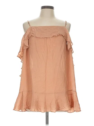 Pre-owned Easel Sleeveless Blouse In Tan