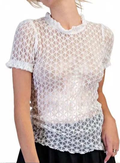 Easel Southern Belle Eyelet Blouse In White