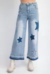 Easel Star Power Jean In Washed Denim