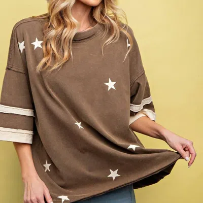 Easel Star Top In Ash Mineral In Brown