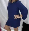 Easel Step Above Dress In Navy In Blue